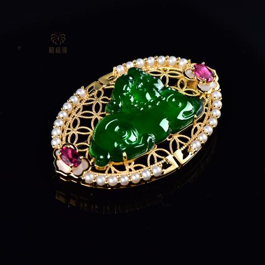 【福瑞】瑞兽满绿胸针坠     XZ12302069 商品图1
