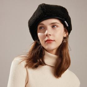 帽仕汇  羊羔绒文艺贝雷帽