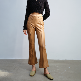 LIYIHAN 小喇叭皮长裤 Y234K13090