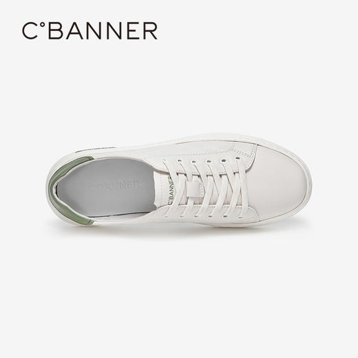 千百度男鞋真皮拼接休闲鞋秋冬小白鞋舒适板鞋男百搭透气A23435162 商品图2