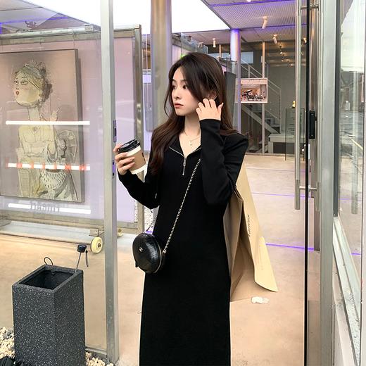 【西雅图的早春】春季时尚修身针织针织显瘦连帽连衣裙女 商品图4