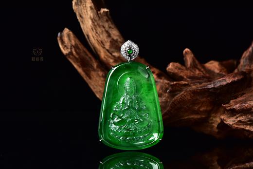 【慈心护佑】满绿翡翠观音牌      GZ12309092 商品图1
