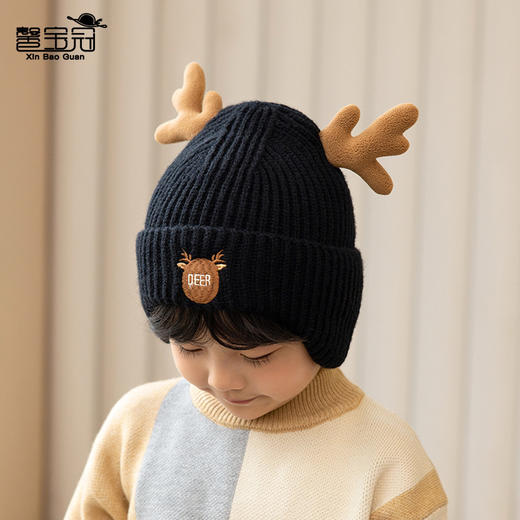 【母婴用品】冬季新款儿童帽子加厚保暖护耳针织毛线帽 商品图1