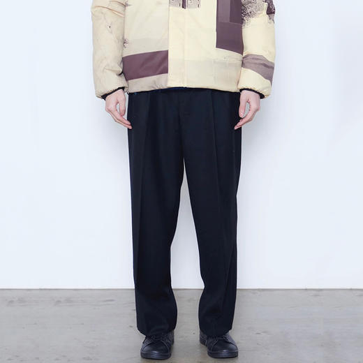 SOE Flannel Wide Trousers 羊毛垂坠感宽松阔腿休闲长裤 商品图0