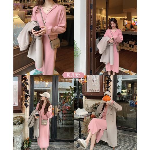 金蘑菇菇  浣熊连帽op / 休闲甜 针织连衣裙 搭配大衣 皮草好搭档 商品图1