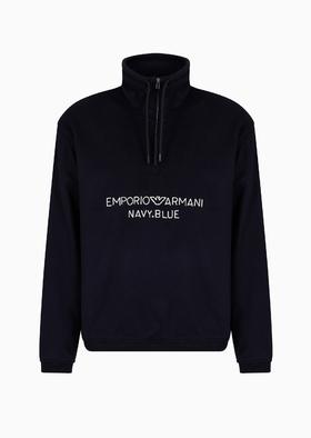 【双十一限时折扣】【1F】EMPORIO ARMANI 阿玛尼男士拉链半开襟高领卫衣