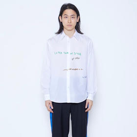 SOE Lettered Regular Collar Shirt 家书刺绣高支棉长袖衬衫