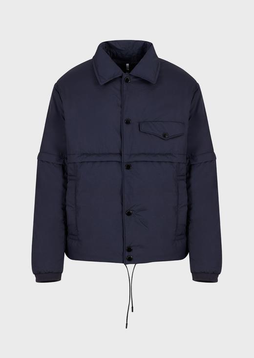 【双十一限时折扣】【1F】EMPORIO ARMANI 阿玛尼男士80白鸭绒无性别可拆袖衬衫轻暖羽绒服 商品图0