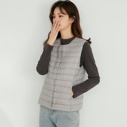 秋冬【白鸭绒90绒马甲】圆领V领可变 带内胆羽绒服背心 轻便坎肩马甲大码女装 商品图11