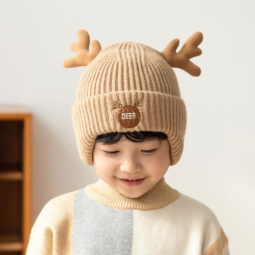 【母婴用品】冬季新款儿童帽子加厚保暖护耳针织毛线帽 商品图6