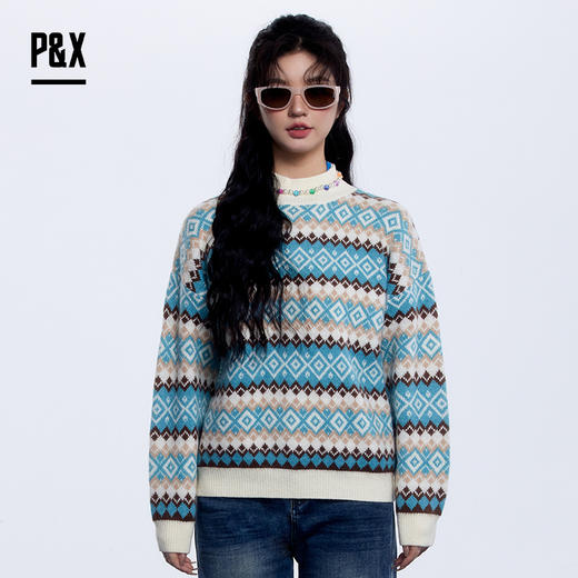 P&X设计师女装 短款毛衣 823418223 花色 商品图1