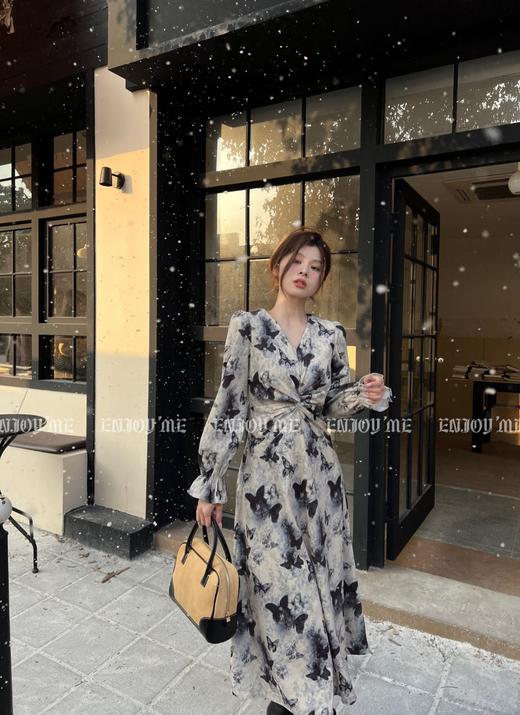 【门店同款】冬季派对复兴-复古蝴蝶扭结连衣裙 154875846 商品图1
