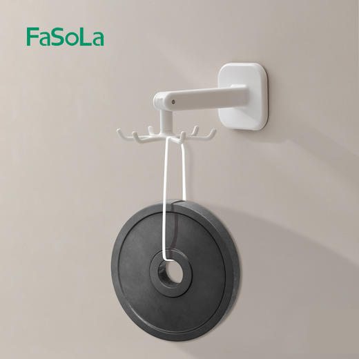 FaSoLa旋转挂钩厨房壁挂六爪架免打孔锅铲铲子勺子厨具收纳置物挂架 商品图9