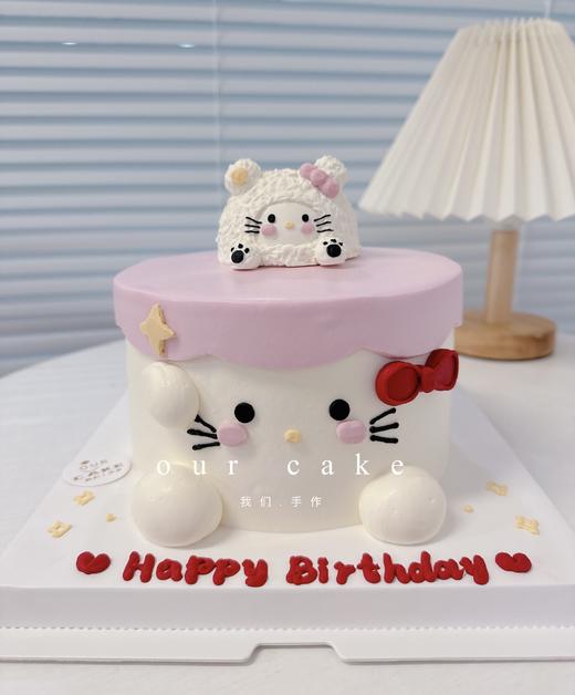 hello kitty动物手绘卡通蛋糕-低糖处理无添加 商品图1