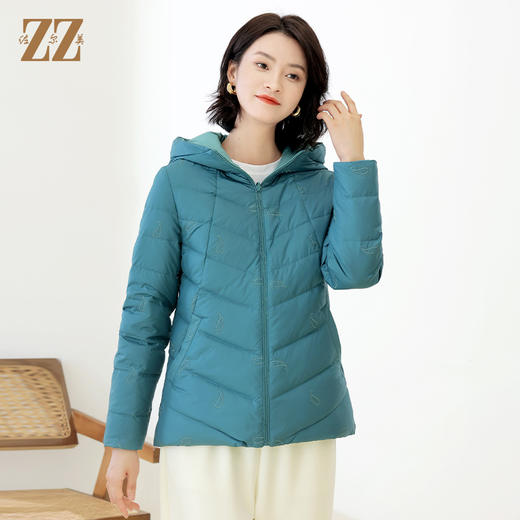 佐尔美冬季新款 通勤简约双面穿连帽短款羽绒服女E14YY35 商品图1