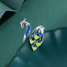 子佩集S925银【雀之灵】孔雀戒指【YH8400032】珐琅彩孔雀203