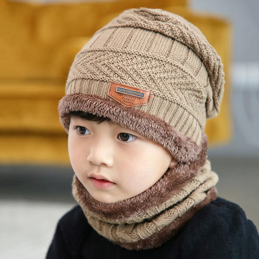 【母婴用品】秋冬新款毛线帽子围脖套装 商品图2