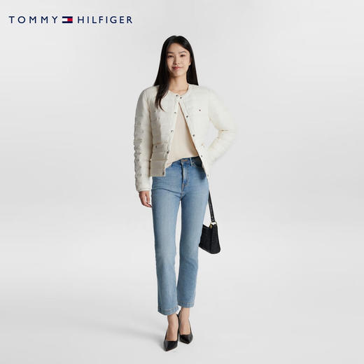 【海南专供价】TOMMY女装小香风圆领鸭绒合身轻暖羽绒服外套WW0WW40204 商品图2
