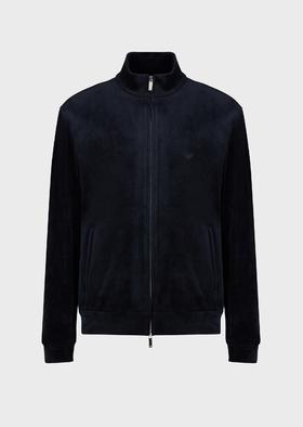 【双十一限时折扣】【1F】EMPORIO ARMANI 阿玛尼男士纯色双向拉链合身立领落肩外套