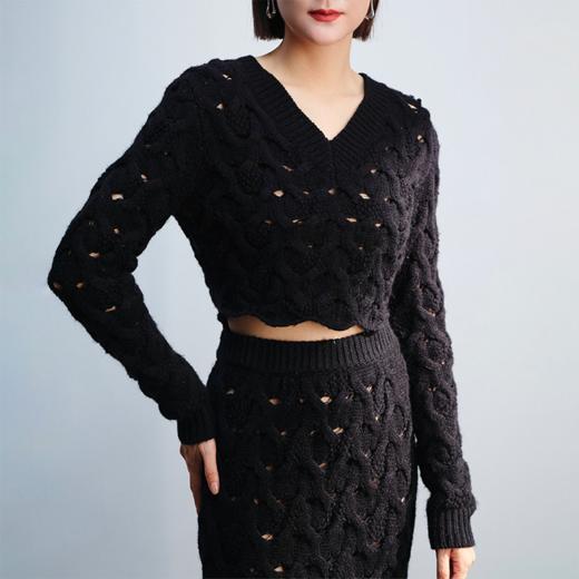 LIYIHAN 绞花毛衫上衣 Y234M12290 商品图1