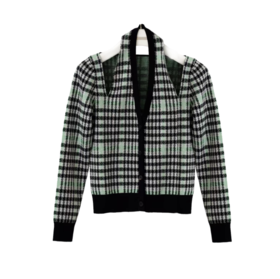 V领挂脖露肩针织开衫