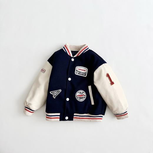 【儿童情侣外套！舒适时尚】新款儿童字母棒球服男童女童，棉服中大童夹棉外套宝宝秋冬棉袄，舒适好穿 呵护到位，质感亮眼 洋气精致 商品图1