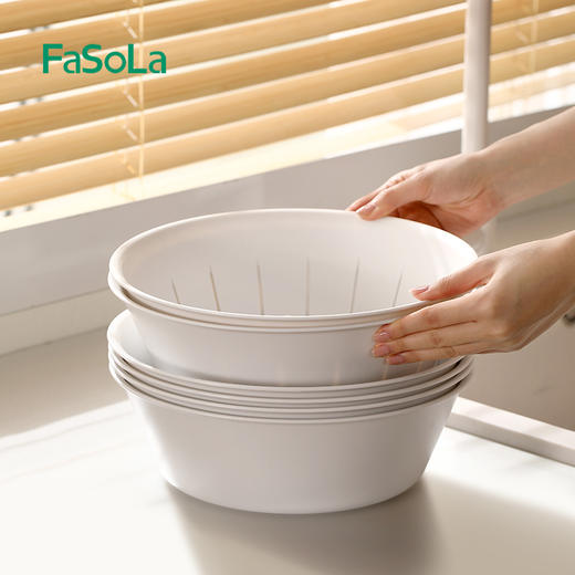 FaSoLa双层洗菜盆沥水篮厨房洗水果盘客厅家用多功能洗菜盆菜篮 商品图5