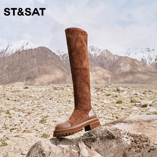 星期六优雅过膝弹力瘦瘦靴靴SS34117655 商品图0