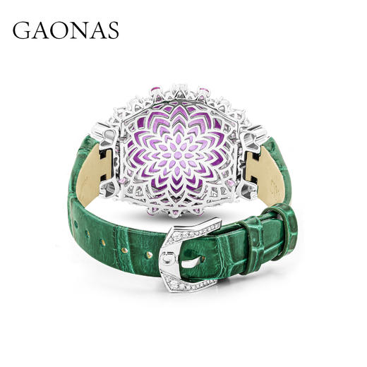 GAONAS 925银合成锆石戒指 高纳仕 轻奢时尚紫色素面腕带10211SPR 商品图2