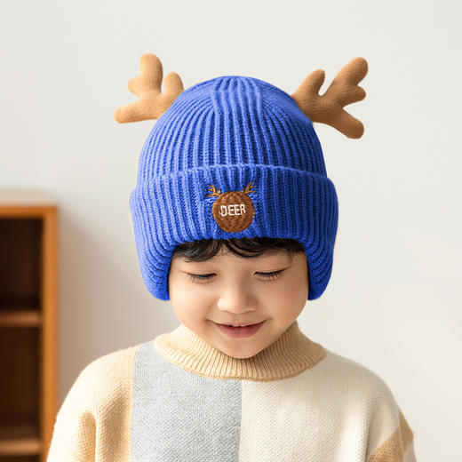 【母婴用品】冬季新款儿童帽子加厚保暖护耳针织毛线帽 商品图5
