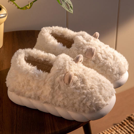 【暖冬速递 行走无忧❗️绵羊棉拖鞋女】4.0踩屎感，冬日居家常备❗️男女情侣同款，柔软舒适，可爱冬季居家用包跟保暖毛绒棉拖鞋男男士父亲节礼物新年礼盒年货礼盒 商品图3