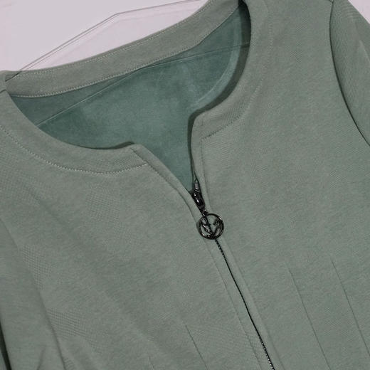 VIVIAN LIU薇薇安刘R2357405秋女装新款加绒门襟拉锁压褶连衣裙 商品图2