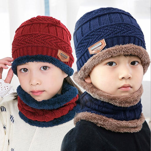 【母婴用品】秋冬新款毛线帽子围脖套装 商品图0