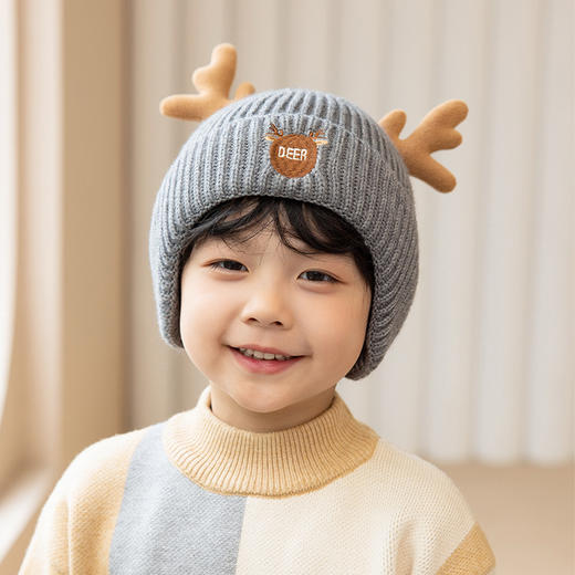 【母婴用品】冬季新款儿童帽子加厚保暖护耳针织毛线帽 商品图4