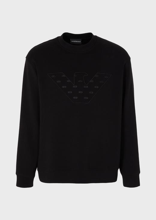 【双十一限时折扣】【1F】EMPORIO ARMANI 大廓形鹰标刺绣卫衣 商品图0