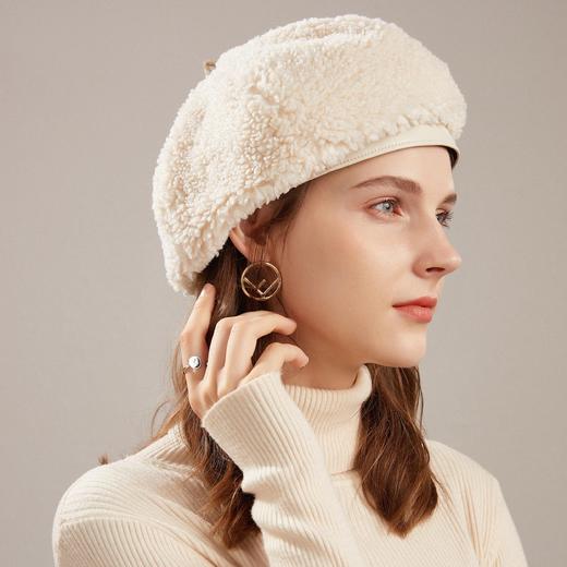 帽仕汇  羊羔绒文艺贝雷帽 商品图3