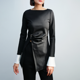 LIYIHAN 开叉收腰上衣 Y234S12490