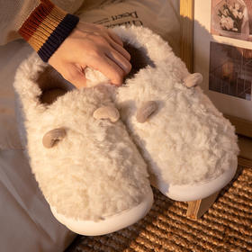 【暖冬速递 行走无忧❗️绵羊棉拖鞋女】4.0踩屎感，冬日居家常备❗️男女情侣同款，柔软舒适，可爱冬季居家用包跟保暖毛绒棉拖鞋男男士父亲节礼物新年礼盒年货礼盒