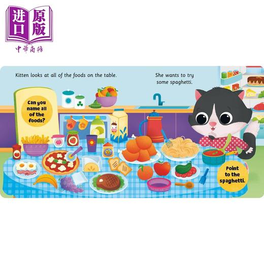 【中商原版】猫猫学习餐饮礼仪 Kitten Learns to Eat 英文原版 儿童纸板书 亲子绘本 早教认知图画书 进口儿童读物2-4岁  商品图2