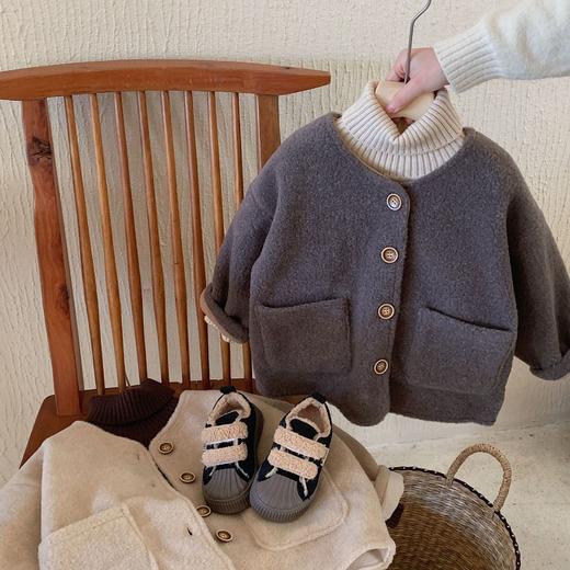 【短款新潮别具魅力！温暖守护】儿童新款秋冬外套开衫，加厚冬季宽松男童女童毛呢上衣 洋气又时尚，柔软如绒 温暖守护；冬季宽松版型，自由舒适lm 商品图4