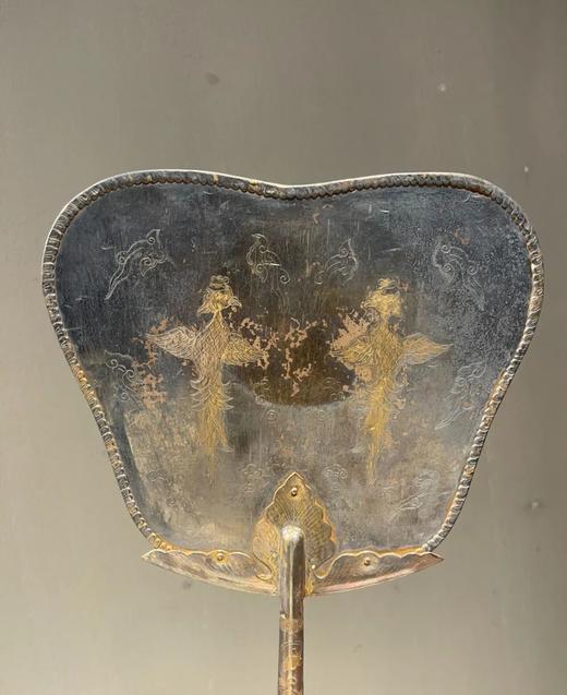 鎏金银如意云凤鸟纹长柄扇，顺丰包邮 商品图7