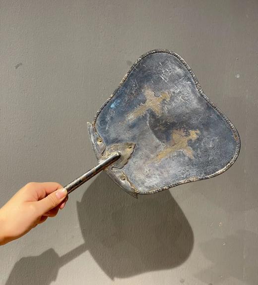 鎏金银如意云凤鸟纹长柄扇，顺丰包邮 商品图0