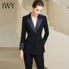 IWY/高级感黑色西装阔腿裤正装女秋冬款设计感商务总裁职业正装工作服233020C1+233019P3 商品缩略图4