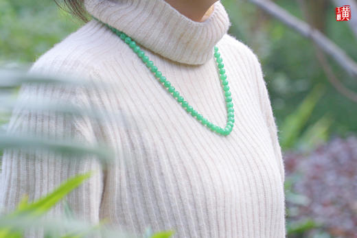 天然翡翠项链，珠径6.4~8.2mm 商品图1