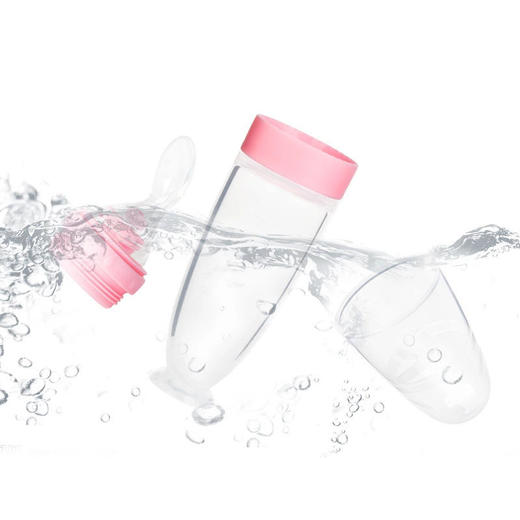 【母婴必备！喂食】婴儿用品米糊瓶母婴训练硅胶餐盘，奶瓶挤压勺子儿童辅食瓶米糊叉勺，具有耐高温性能和优异的柔软度，实用、安全、方便 商品图1