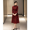 老上海中老年女士大码旗袍，冬新款中长七分袖喜妈妈订婚宴旗袍GX-27505 商品缩略图0