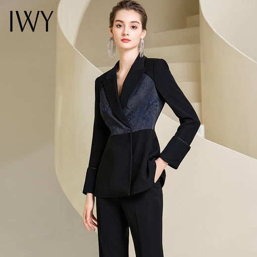 IWY/高端设计感职业西装套装女秋冬款阔腿裤商务西服正装233019C1+P3 商品图4
