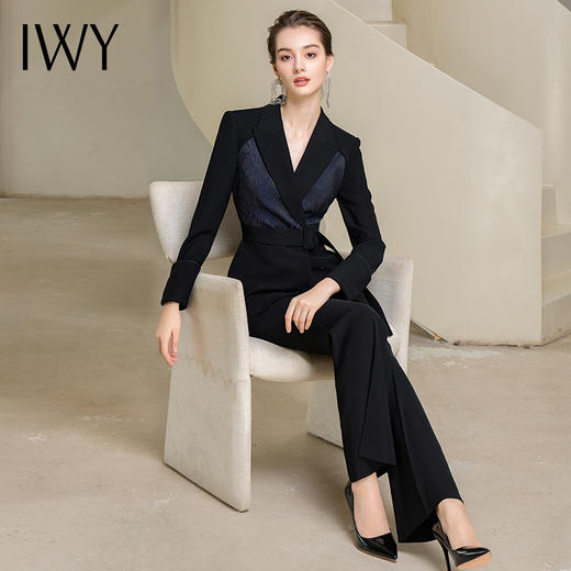 IWY/高端设计感职业西装套装女秋冬款阔腿裤商务西服正装233019C1+P3 商品图7