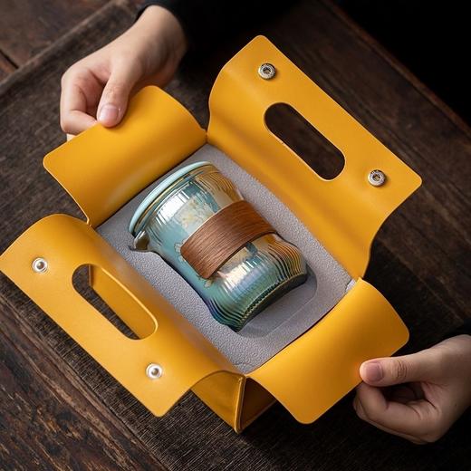 唐丰雀上枝头玻璃陶瓷旅行茶具套装一壶三杯户外便携包M仓 商品图1