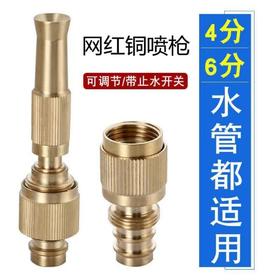 全铜高压水枪家用多功能喷枪4分6分水管通用浇花浇菜洗车水枪-M仓